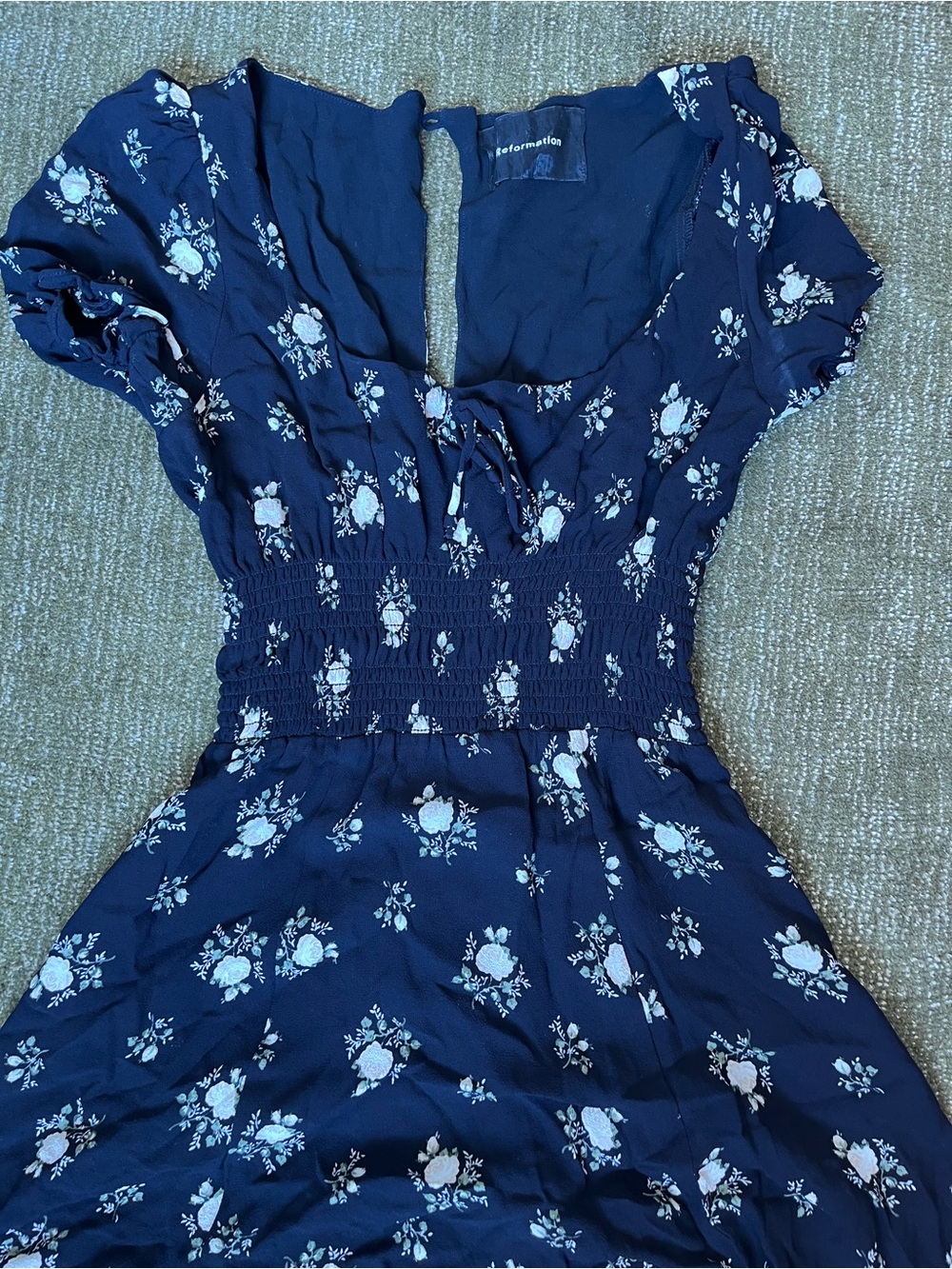Reformation Black Floral Mini Dress